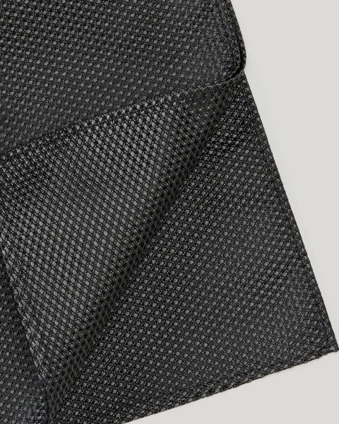 Silk Textured Two-Tone Pocket Square, Charcoal, hi-res